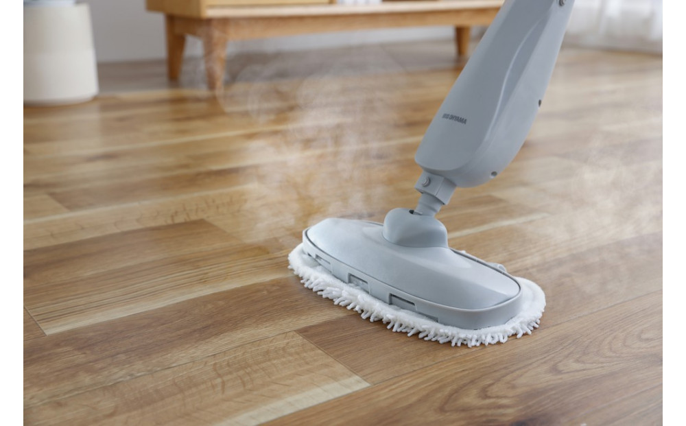 スチームモップ アイリスオーヤマ 家電 電化製品 タンク容量240ml パネル式 コンパクト ハンドル伸縮 チャイルドロック付き 除菌 消臭 STM-240 グレー