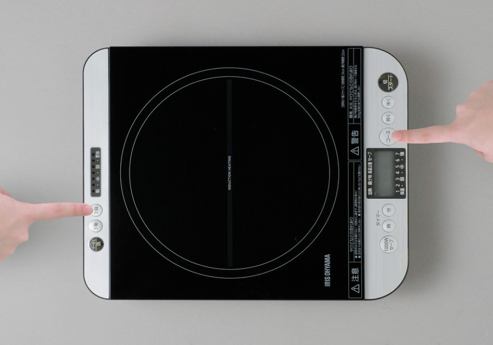 IHコンロ 1口 卓上IHコンロ 1400W 対面操作式 アイリスオーヤマ 火力7段階 火力調節 お手入れ簡単 対面スイッチ付き IHC-T61 ブラック