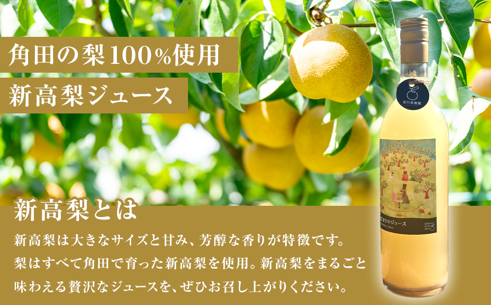 吉川果樹園　はじまりのジュース 完熟 新高梨ジュース 720ml×2本セット