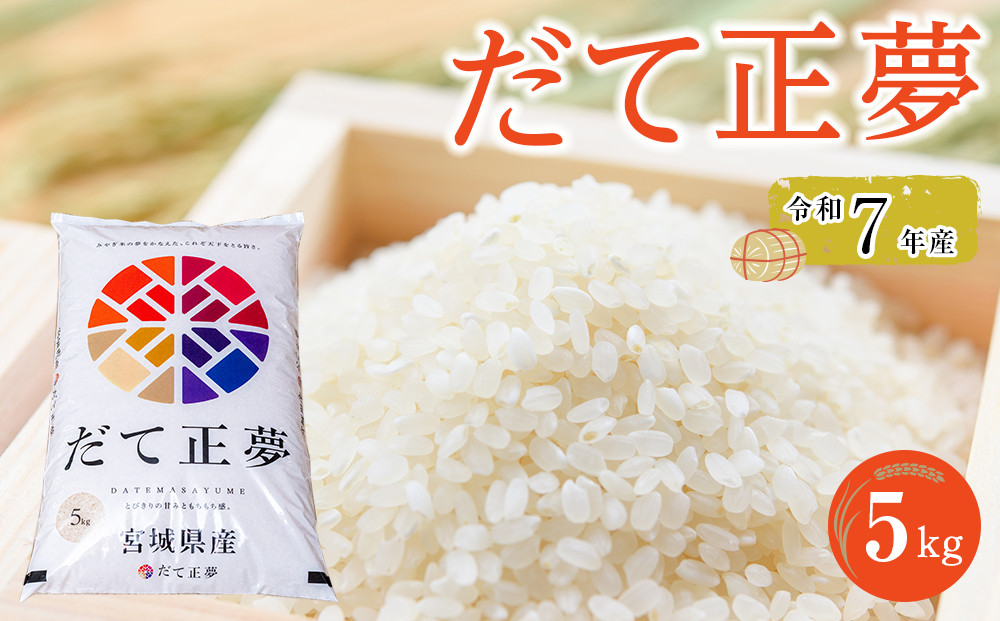 角田市　令和7年産　だて正夢　5kg×1袋