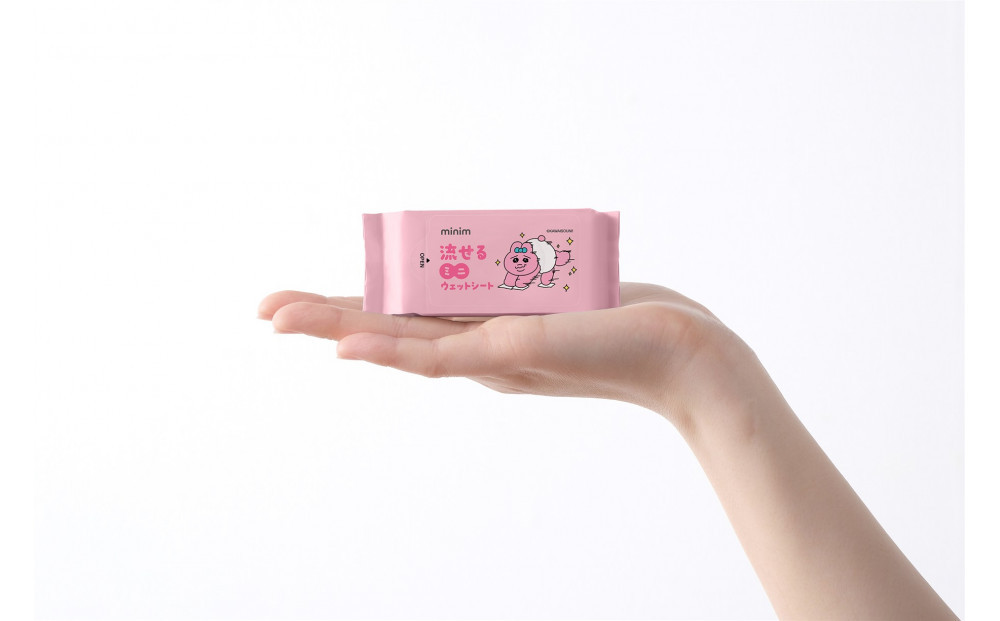 【8枚入×36個】おぱんちゅうさぎ 流せるミニウェットシート OMW-6PN