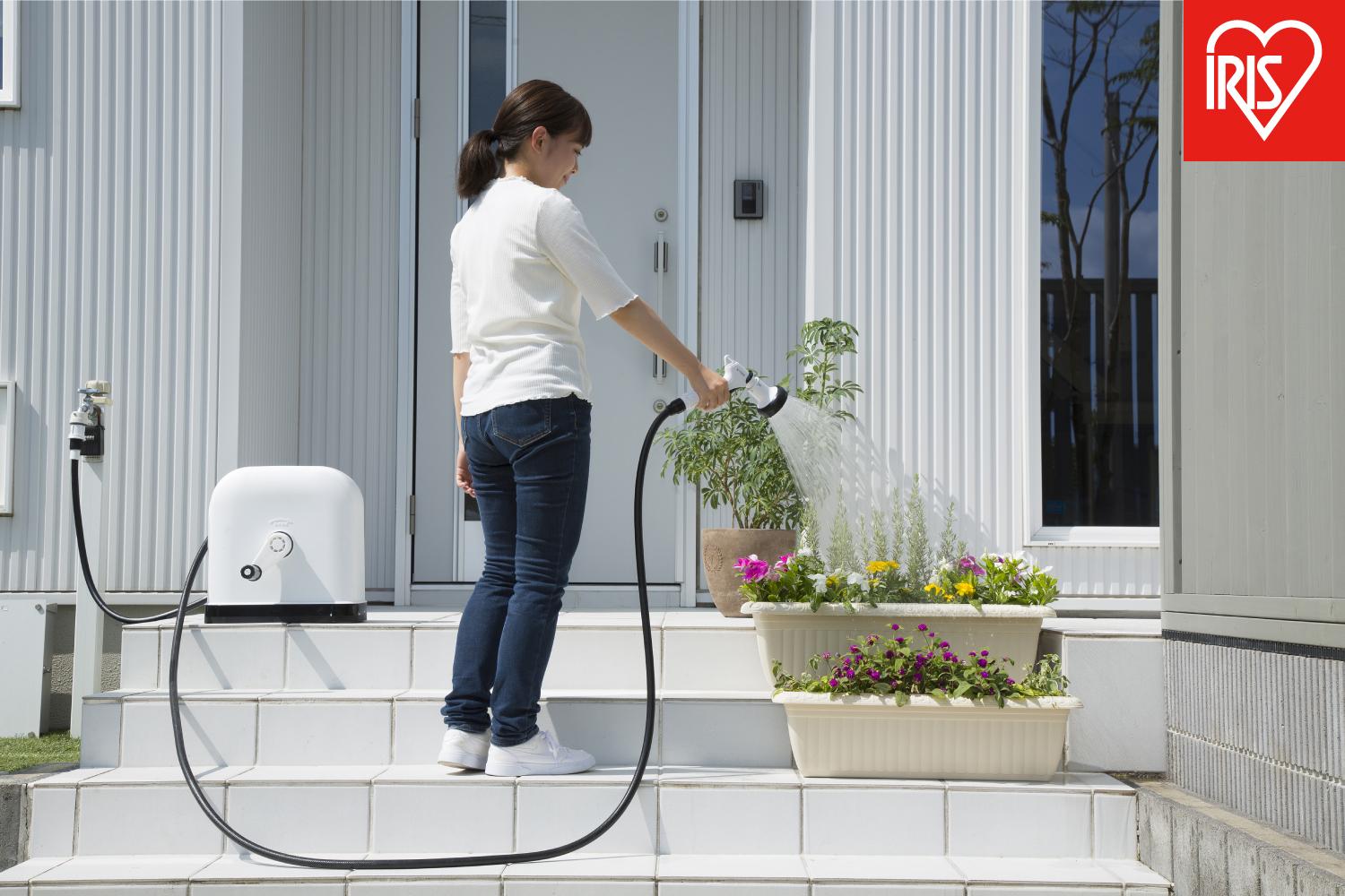 フルカバーホースリールＨＧ　２０Ｍ FHHG-20 ブラック/ホワイト