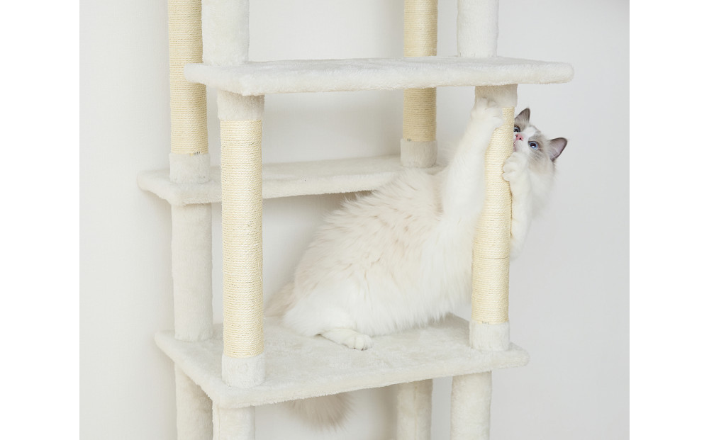 ペット 収納付きファブリックキャットタワー SFC-157 ホワイト