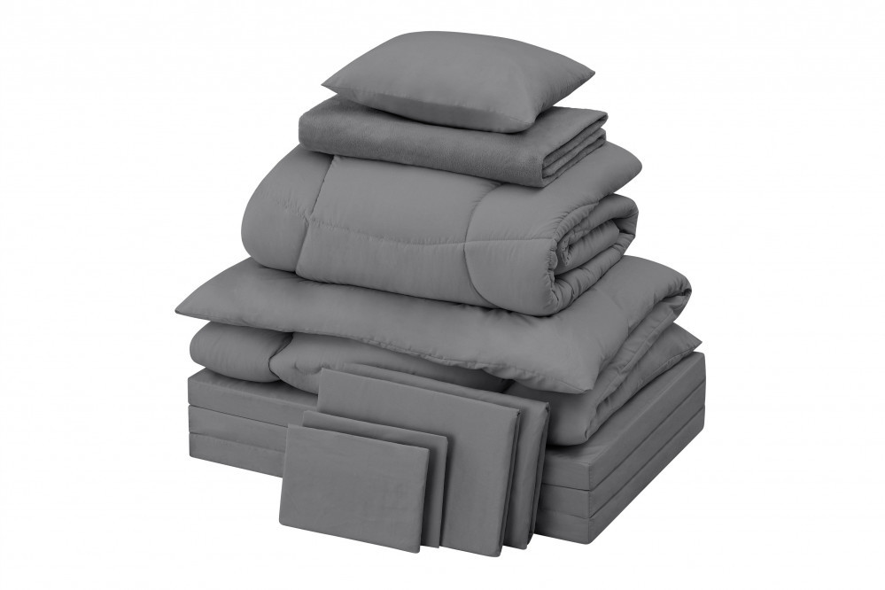 こだわりマットレス付き布団１０点セット KFS-KM10S ダークグレー