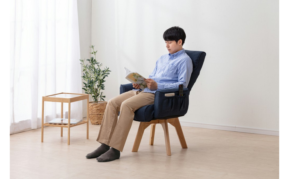 イス 回転ファブリックチェア FACN-KH ブルー