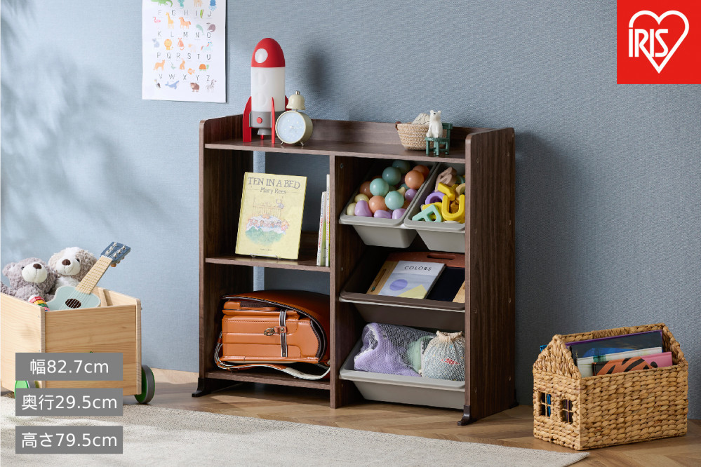 本棚付トイハウスラック HTHR-34R ウォールナット