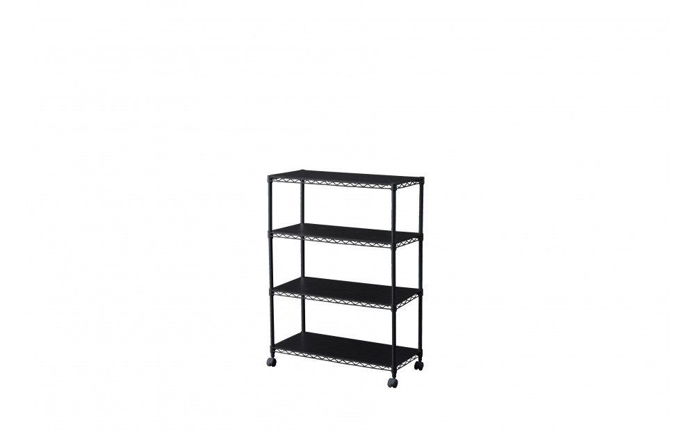 カラーメタルラック　ウッドボード付き CMM-75104B ブラック