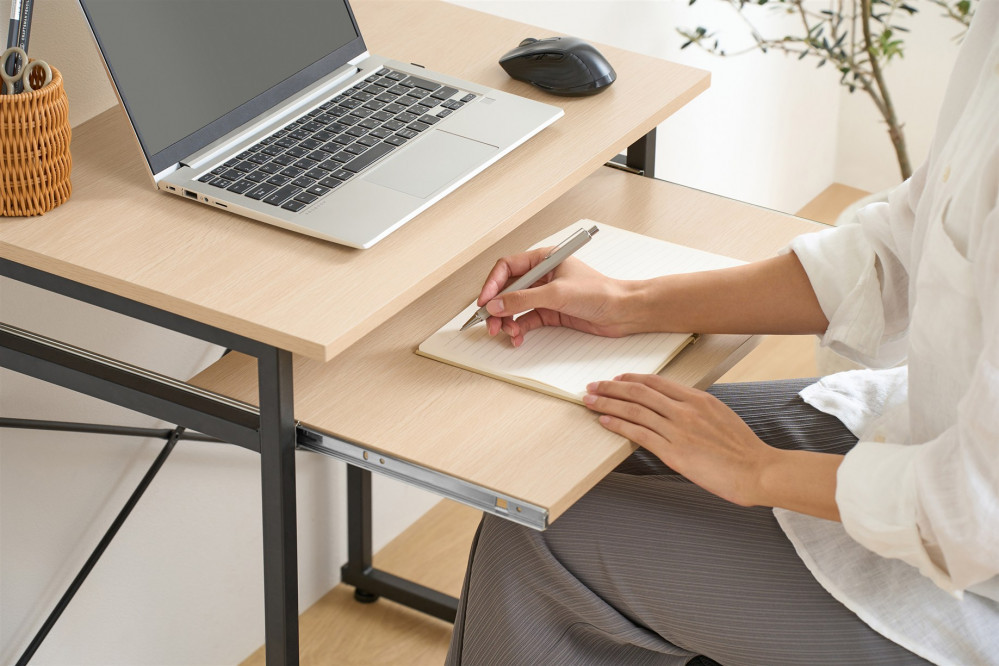 タワー型デスク TDK-6042R ナチュラル/ブラック