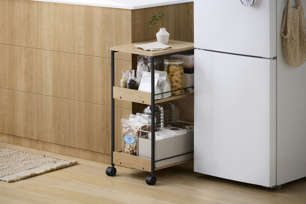 目隠しワゴン  HMW-300 ナチュラル/ブラック