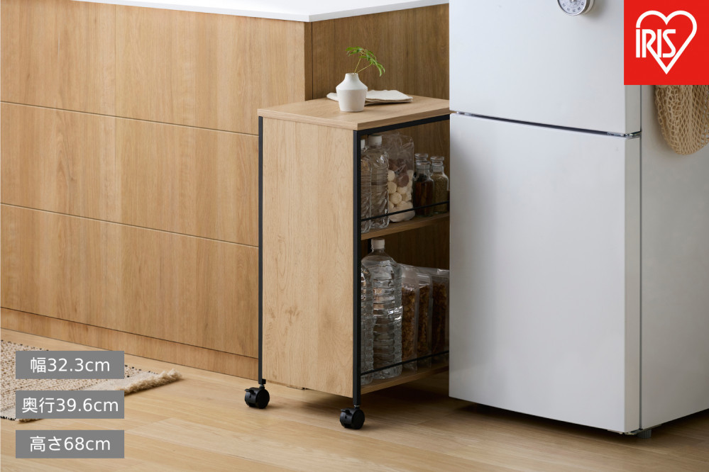 目隠しワゴン  HMW-300 ナチュラル/ブラック