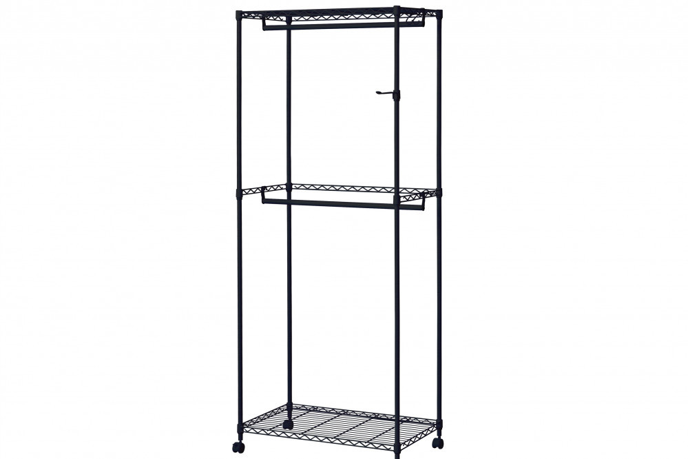 カラーメタル ワードローブ ２段タイプ CMW2-75182 ブラック