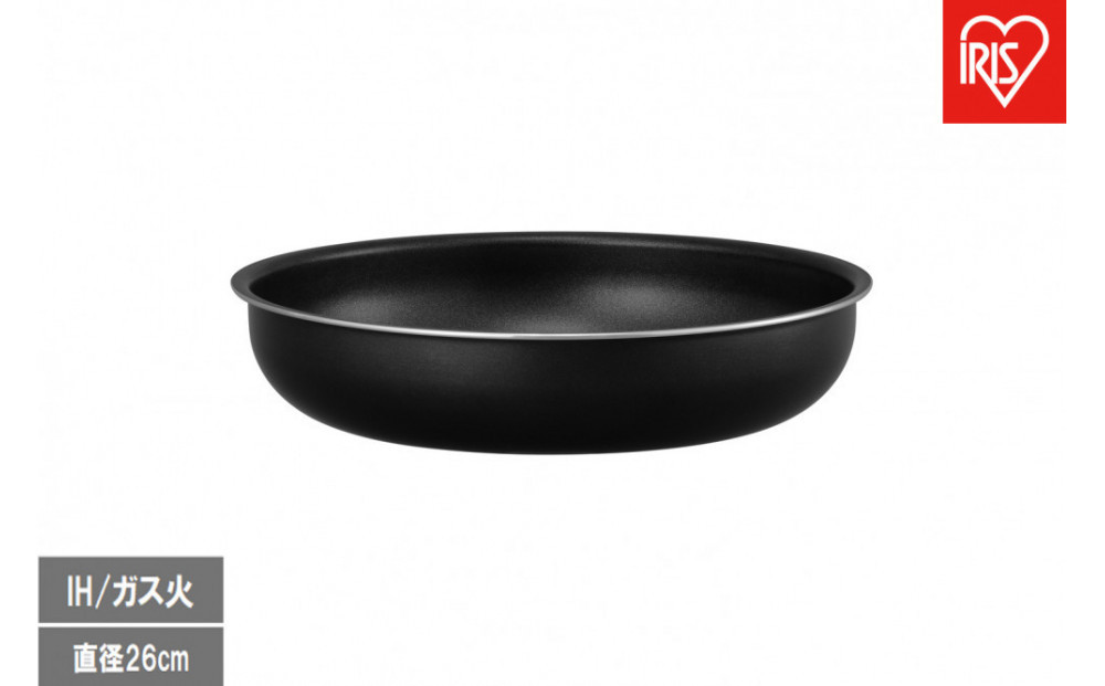 ダイヤモンドコートパン フライパン２６ｃｍ ＩＨ・ガス火対応 NTF-SEI26F ブラックメタリック