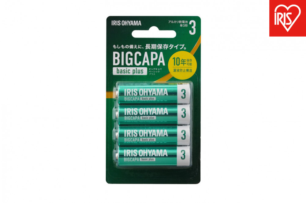 【4本×12パック】BIGCAPA basic+ 単3アルカリ乾電池4本ブリスターパック　LR6Bbp/4B