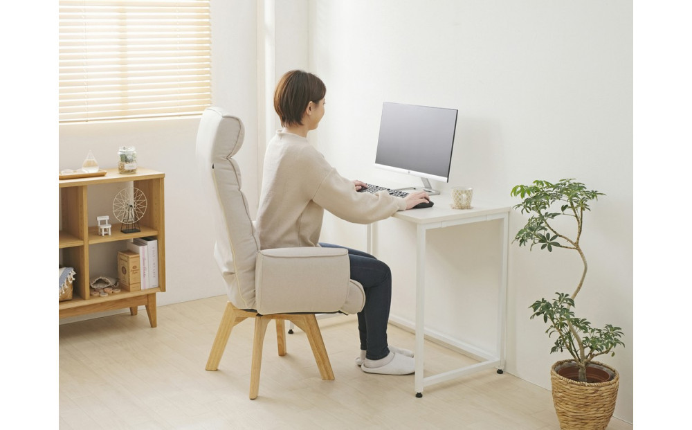 イス 回転ファブリックチェア　ハイバック FACN-KHB アイボリー