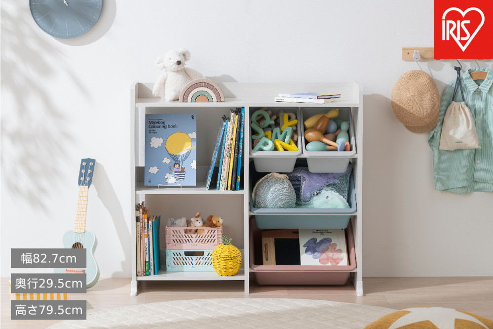 本棚付トイハウスラック HTHR-34R ホワイト