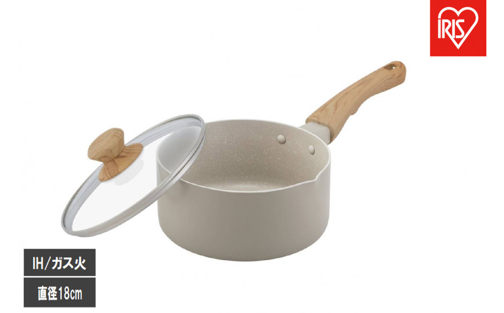 ナチュかる片手なべ１８cm　ＩＨ・ガス火対応 NTL-P18 グレイッシュモカ