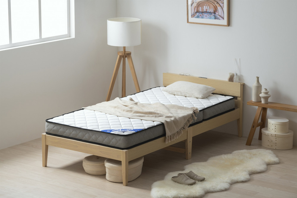 三つ折りポケットコイルマットレス １１ｃｍ PMTS11HR-3S ホワイト