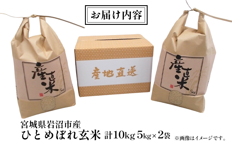 【宮城県岩沼市産】ひとめぼれ玄米 10kg(5kg×2袋) お米 こめ コメ