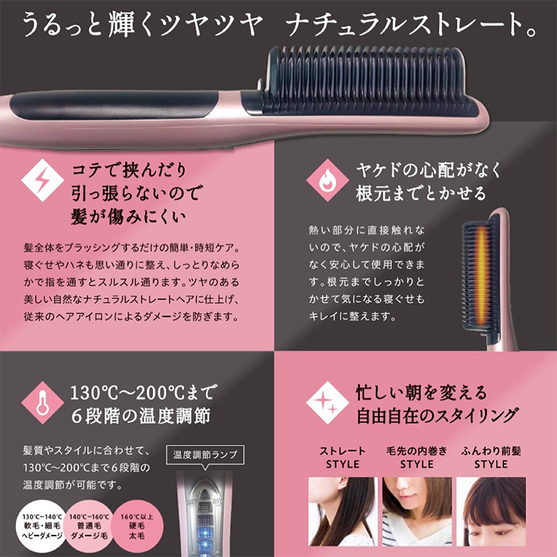 ヘアコームアイロン クイックストレート ヘアアイロン アイロン コームアイロン ストレートアイロン ヘアケア ヘアケア用品 電化製品 美容
