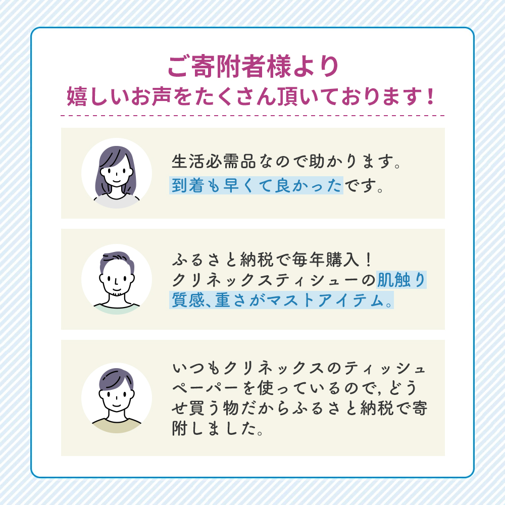 定期便 ティッシュ クリネックス 5箱入 × 6パック 《 3ヶ月ごと計  4回 》 ティッシュ セット