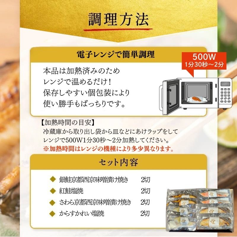 厳選 焼魚 漬魚 セット 煌 きらめき 詰め合わせ 8枚 西京漬け 4種 8切 さわら 紅鮭 からすかれい 西京味噌 漬け魚 西京漬け魚 干物セット 漬魚ギフト 魚 魚介 魚介類 冷凍 ギフト 贈り物 プレゼント ギフトセット 宮城 宮城県 岩沼市