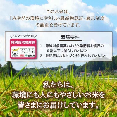 特別栽培米 つや姫 玄米5kg 宮城県登米市産【令和6年度産】【1549295】