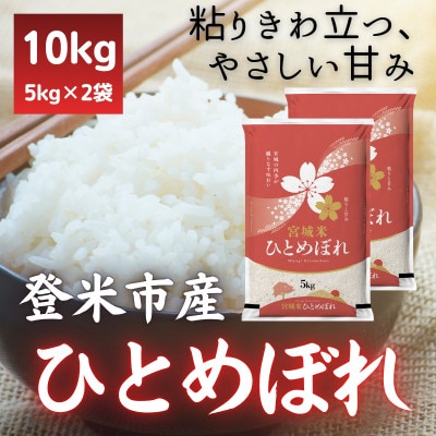【毎月定期便】宮城県登米市産 ひとめぼれ(精米) 5kg×2袋セット全3回【4085917】