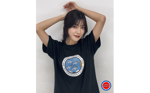 東松島市 ブルーインパルス マンホールTシャツ（黒）