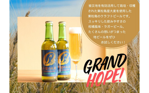 【2】【震災復興応援】 地ビール GRAND HOPE 5本セット クラフトビール 希望の大麦100％使用 お酒 父の日 ＢＢＱ 東松島地ビール  宮城県 東松島市 オンラインワンストップ 対応 自治体マイページ