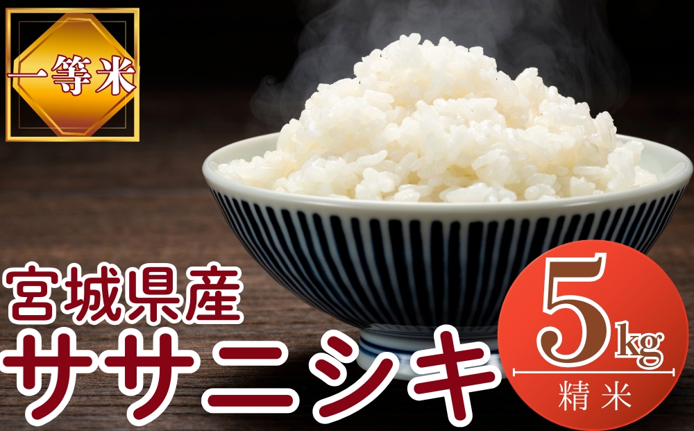 【令和7年産米受付開始！】 【新米】 宮城県産 ササニシキ（精米）5kg 米 ささにしき 東松島市 米 精米 白米 お米 こめ JAいしのまき