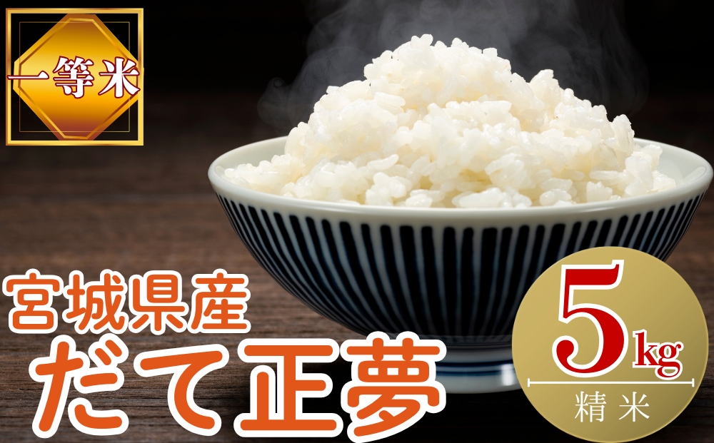 【令和7年産米受付開始！】 【新米】 宮城県産だて正夢（精米）5kg 米 ダテマサユメ 東松島市 米 精米 白米 お米 こめ JAいしのまき