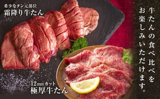 大人気! 宮城名物! 牛タン ２種 食べ比べ 1kg 冷凍 牛たん 極厚牛たん 霜降り牛たん 小分け バーベキュー 焼肉 BBQ 宮城県 東松島市 オンラインワンストップ 対応 自治体マイページ