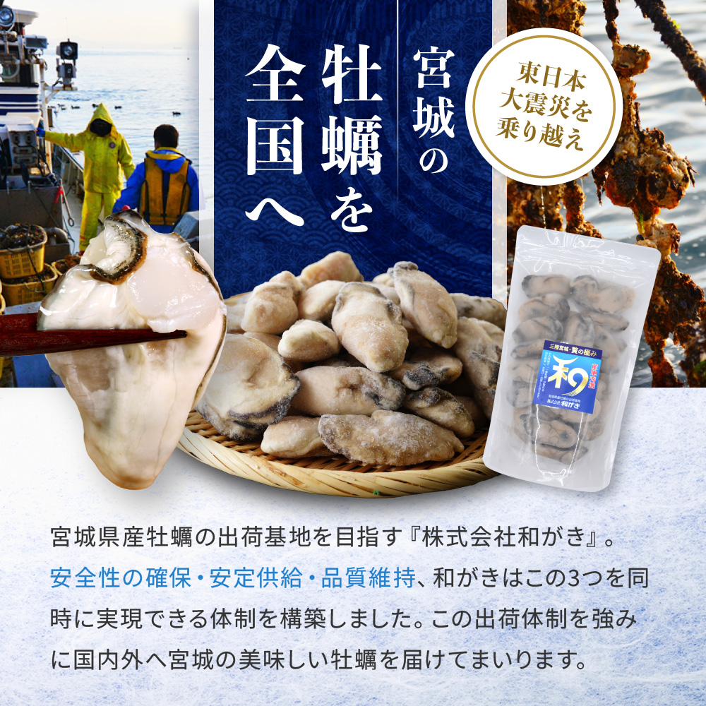 【生食OK】【小分け】【冷凍】 牡蠣 生食 漁師直送！ 牡蠣 ( むき身 ) 合計1kg ( 500g × 2p ) ジッパー付袋 