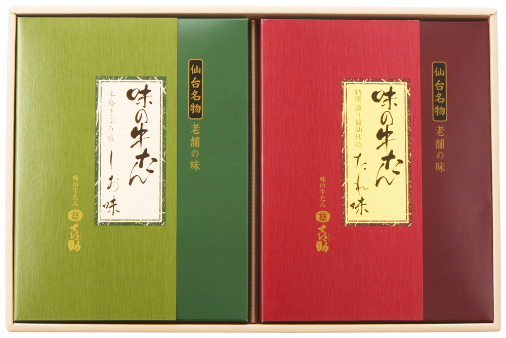 仙台名物 味の牛たん喜助 牛たん詰合せ しお味・たれ味 各195g (牛タン 塩 肉 老舗 専門店 きすけ) [0100]