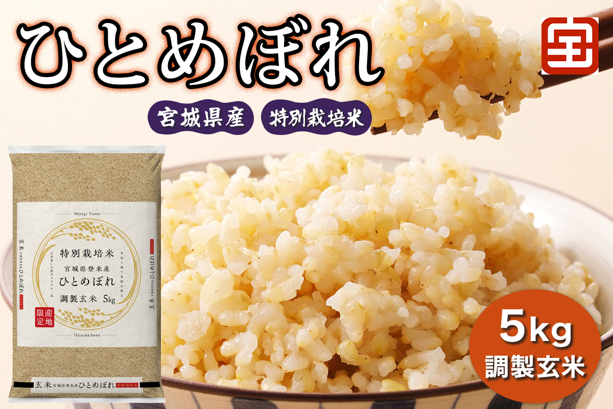 令和7年産 特別栽培米 宮城県産 ひとめぼれ 調製玄米 5kg｜2025年 宮城産 米 玄米 お米 米 こめ コメ 特栽米 ひとめぼれ 宮城米 ふるさと納税 [0349]