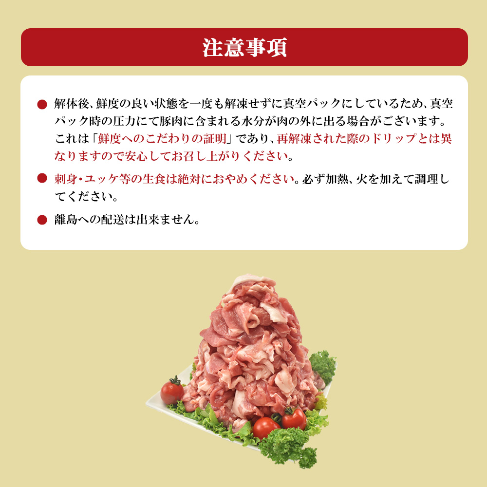 JAPAN X 豚小間切り落とし/計3kg　豚肉 豚 ブランド豚 小分け 豚こま 豚小間 切落し ジャパンエックス 蔵王 人気【04301-0067】