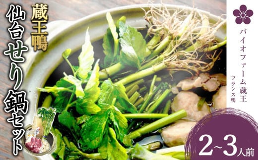 蔵王鴨 仙台せり鍋セット2〜3人前　【04301-0121】 鍋 せり鍋 鍋セット せり 鴨 簡単 本場 お取り寄せグルメ 蔵王