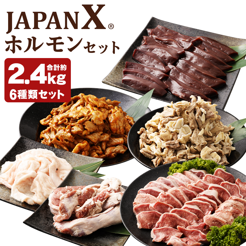 JAPAN X ホルモンバラエティセット2.4kg(モツタンレバーハラミテッポウ）　【04301-0070】