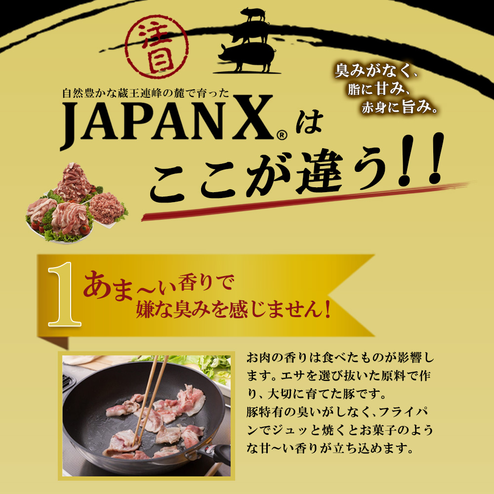 JAPAN X 豚小間切り落とし/計3kg　豚肉 豚 ブランド豚 小分け 豚こま 豚小間 切落し ジャパンエックス 蔵王 人気【04301-0067】