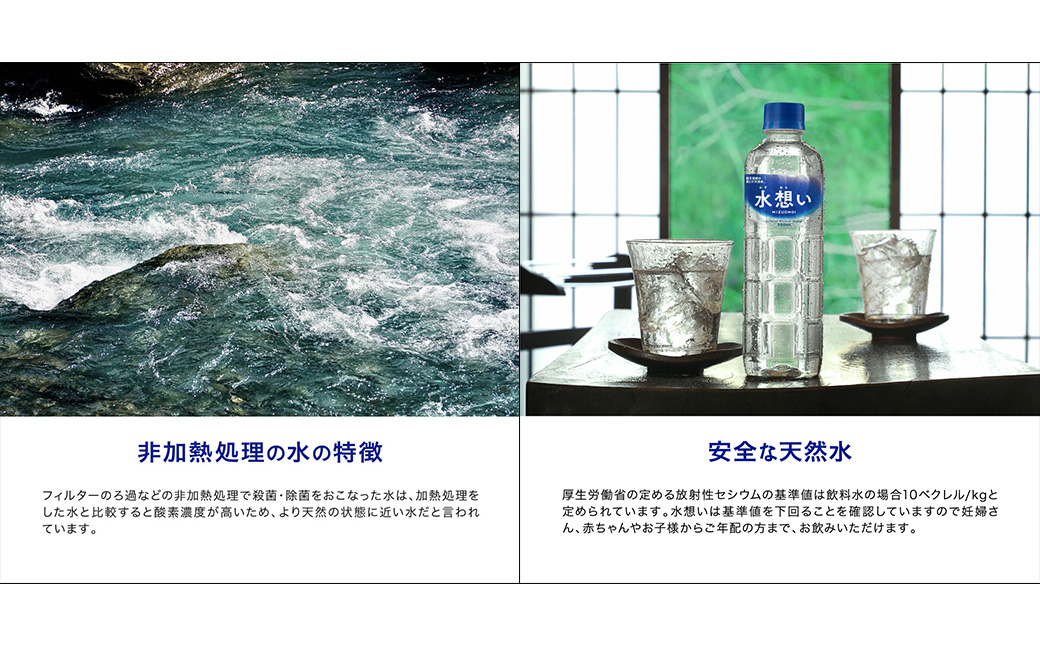 水想い 蔵王連峰の雪どけ天然水（ナチュラルミネラルウォーター） ラベルレス　500ml×42本   水 みず 天然水 ミネラルウォーター 防災 備蓄 人気 ラベルレス ペットボトル 蔵王【04301-0732】