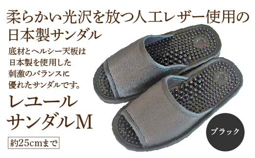 レユールサンダルM（約25cmまで） ブラック　【04301-0595-2】