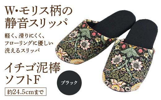 いちご泥棒ソフトF（約24.5cmまで） ブラック　【04301-0590-3】