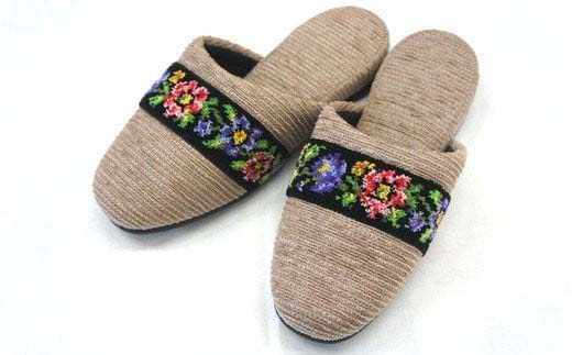 シェニールモール織吊込スリッパ（約25cmまで）＜カラー：グレー＞　【04301-0365】