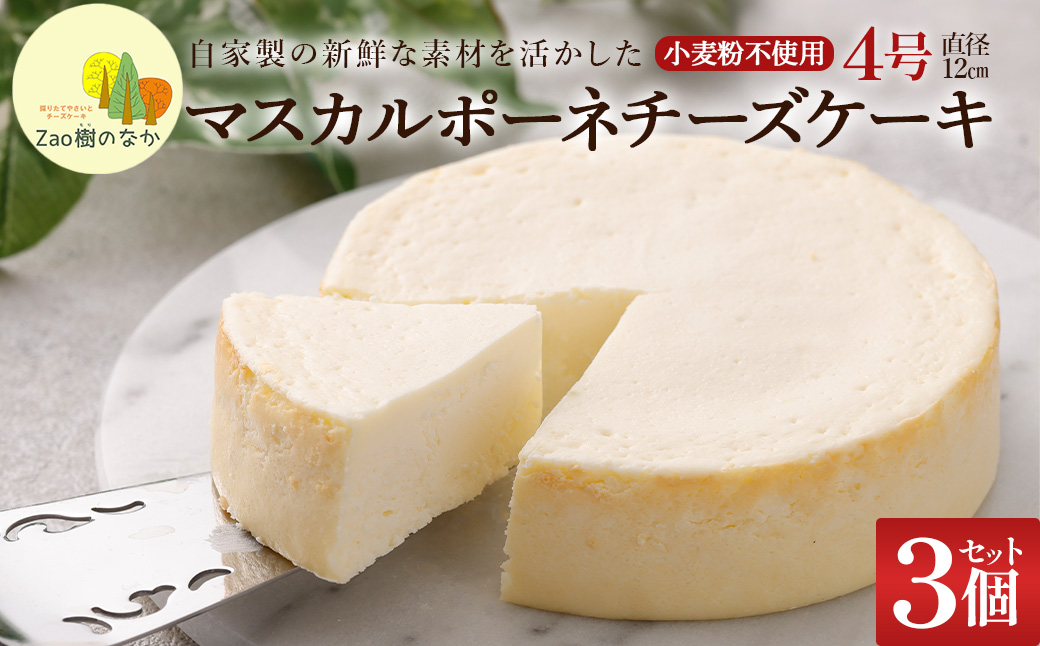 【選べる組合せ】蔵王のチーズケーキ専門店 選べるチーズケーキ＜マスカルポーネ3個＞　【04301-1039】