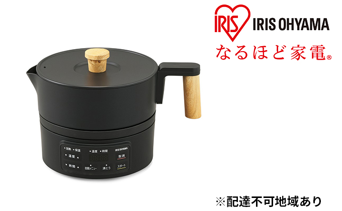 ケトル 電気ポット 電気ケトル クッキングケトル ICK-M1200-B ブラック お湯 湯沸し 湯沸かし 紅茶 ティー コーヒー 珈琲 お茶 アイリスオーヤマ 家電 ブラックフライデー