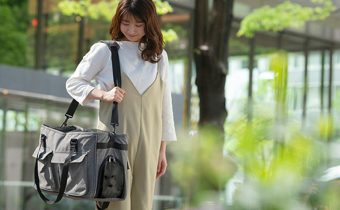 ソフトペットキャリー Mサイズ PSC-490 グレー アイリスオーヤマ 雑貨 日用品 ペット用品 