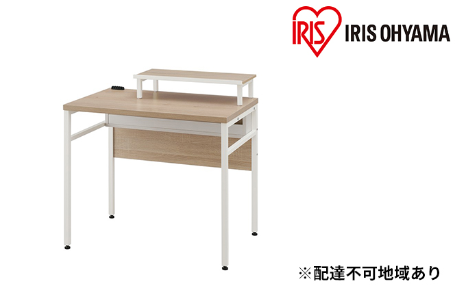 ケーブル収納デスク モニター台付 CSD-800M ライトナチュラル/ホワイト  アイリスオーヤマ 雑貨 日用品 インテリア