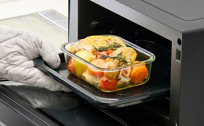 耐熱ガラス容器 8点セット TGS-8S クリアブラック 保存容器 耐熱ガラス 耐熱 ガラス 容器 フタ付き 蓋 レンジ オーブン 透明 アイリスオーヤマ 調理器具 