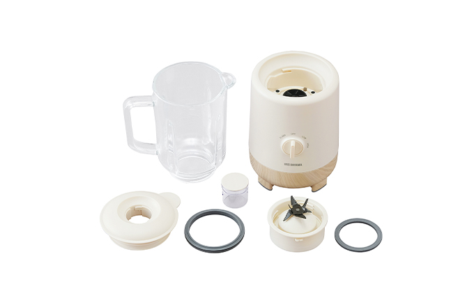 ミキサー IJM-S101-Cアイボリー アイリスオーヤマ キッチン用品 調理家電 6枚刃 滑らか ブラックチタンコート 氷粉砕可能 防音構造 1000mL 大容量 ニオイ 傷 つきにくい ガラス製 木目調 おしゃれ デザイン 食欲の秋特集 