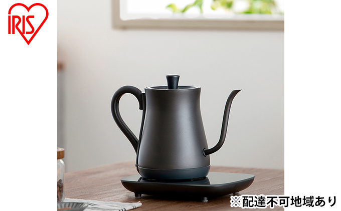 アイリスオーヤマ ケトル 0.6L IKE-C601T-HA アッシュ 電気ポット ポット 電気ケトル ドリップケトル 細口 細口ポット 細口ケトル 湯沸かし 温度調節 保温 保温機能 空焚き防止 おしゃれ キッチン家電 電化製品 家電 宮城 宮城県 大河原 大河原町